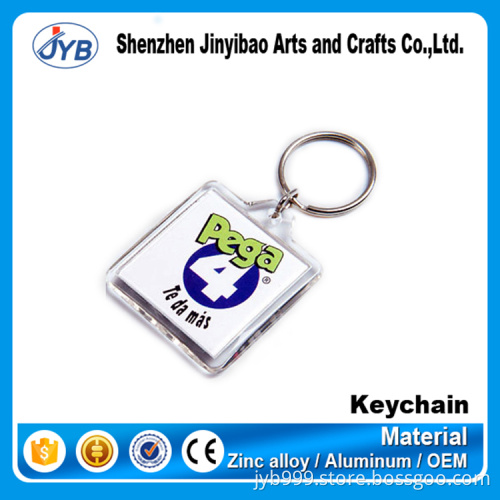 hot sale promotion gift clear acrylic plastic rectangle keyring